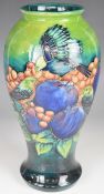 Moorcroft large baluster vase decorated in the Finches pattern, H32cm