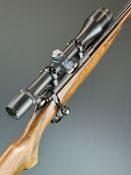 BRNO Model 2 .22 bolt-action rifle with chequered semi-pistol grip, multi-shot magazine, Leslie