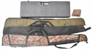 Beretta over and under shotgun carry case with fitted interior, together with three shotgun or rifle