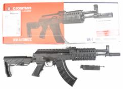 Crosman AK-1 .177 CO2 air rifle with chequered pistol grip, composite folding stock, adjustable