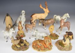 Fifteen Border Fine Arts, Coalport and Beswick animal figures, tallest 18cm