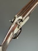 Joseph Harkom of Edinburgh 12 bore side by side hammer action shotgun with named and engraved locks,