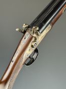 Pedersoli 12 bore side by side muzzle loading percussion hammer action shotgun with engraved