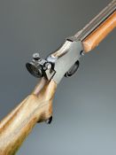 BSA Martini-Henry .22 underlever-action target rifle with named lock, semi-pisto grip, raised