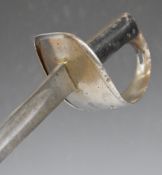 British 1890 Cavalry Trooper's sword with leather grips, steel guard and flat back 85cm blade.