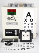 Optician's wall mounted eye test light box, ophthalmic / optometrist interest, W57 x D19 x H54cm,