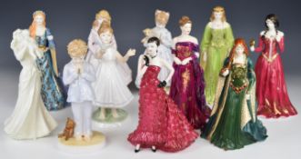 Ten Royal Worcester figures and one Coalport example, including limited edition figures Princess