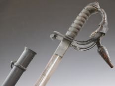 Bristol Volunteers Firmin & Sons London Victorian dress sword with wire bound shagreen grip and