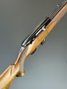 Weatherby Beretta Mark XXII .22LR semi-automatic rifle with chequered semi-pistol grip and forend,