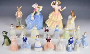 Two Royal Doulton limited edition Bunnykins figures, Royal Doulton figurines and a large