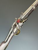 French Charleville M1777 pattern flintlock three band musket with brass pan and trigger guard, sling