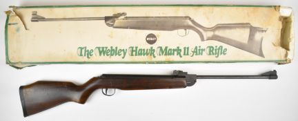 Webley Hawk Mk II .22 air rifle with semi-pistol grip, raised cheek piece and adjustable sights,