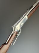 Rossi .45 Long Colt underlever-action repeating carbine rifle with adjustable sights, wooden stock