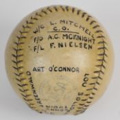 WW2 Canadian Air Force interest softball with script to the leather 'No. 17 Equipment Depot R.C.A.F.