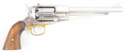 Pietta .44 six-shot single-action percussion revolver with brass trigger guard, wooden grips and 8