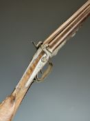 George Gibbs of Bristol pinfire side by side hammer action shotgun with named and engraved locks,