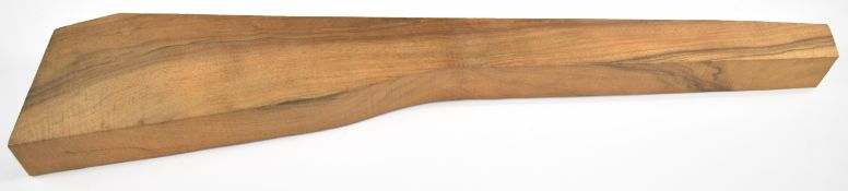 Walnut shotgun or rifle stock blank marked 'Crudgington Gunmakers AAA', 88cm long.