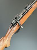 Midland Gun Co .243 Winchester bolt-action rifle with chequered semi-pistol grip and forend,