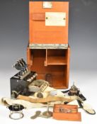 Jaquet Swiss vintage sphygmograph medical recording machine, the fitted mahogany box having label to