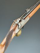 Antonio Zoli & Co .58 muzzle loading percussion hammer action rifle with eagle engraved to the lock,