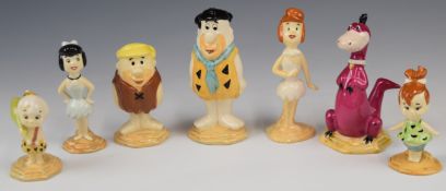 John Beswick limited edition set of seven Flintstones figures, tallest 12cm