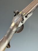 J Manton of London 20 bore side by side double barrelled percussion converted from flintlock