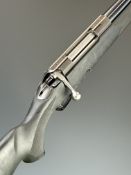 Tikka M695 6.5x55 bolt-action rifle with composite stock, chequered semi-pistol grip and forend,