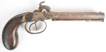 AV & GS double barrelled side by side percussion hammer action pocket pistol with named trigger