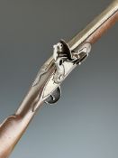 English flintlock musket with lock stamped with crown over 'GR' cypher, carved teardrop to the