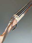 Gunmark Harrier De Luxe 20 bore side by side shotgun with engraved locks, underside, trigger