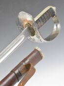 British Army 1895 pattern officer's sword by Flights Ltd, London with shagreen and wire to grip,