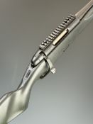 Steyr Safebolt .260 bolt-action rifle with composite stock, semi-pistol grip, sling mounts and 21