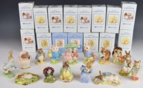 Fifteen Beswick / Royal Albert Beatrix Potter figures including matt Mrs Tiggywinkle, Mother