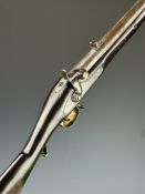 Enfield two band percussion hammer action Cavalry carbine with lock stamped 'Enfield' and with crown
