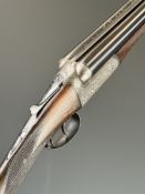 Arthur Howell & Co 20 bore side by side shotgun with named and engraved locks, engraved underside,