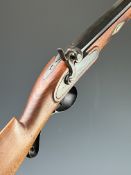 English 12 bore muzzle loading percussion hammer action shotgun with engraved stylised dolphin