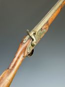 Enfield pattern percussion hammer action musket with line engraved lock stamped 'London' and with