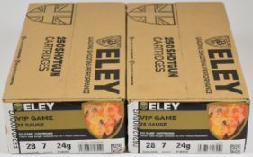 Five hundred 28 bore Eley VIP Game 24g 7 shot shotgun cartridges, all sealed in original boxes.