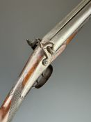 Englsih 12 bore side by side muzzle loading percussion hammer action shotgun with engraved locks,