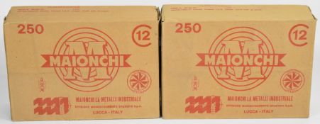 Two hundred and fifty 12 bore Maionchi Steel-Skeet 28g 9 shot steel shotgun cartridges, sealed in