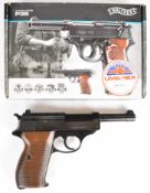 Umarex Walther P38 .177 CO2 air pistol with two 8 shot magazines, faux wooden grips and fixed