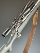Kimber 84M .243 bolt-action rifle with composite stock, semi-pistol grip, RWS sling, Schmidt &