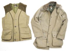 Two Bronte gentleman's tweed jackets, one a shooting jacket the other an overcoat, both size medium.