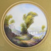 Raymond Rushton (1925-2006) for Royal Worcester circular hand decorated porcelain plaque of a