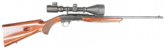 Browning .22 semi-automatic take-down rifle with chequered semi-pistol grip and forend, sling