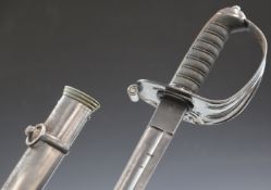 George Gibbs Bristol Victorian presentation sword with wire bound shagreen grip the fullered blade