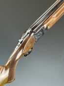 Miroku 3800 12 bore over and under ejector shotgun with engraved action, underside, trigger guard