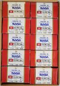 Two hundred and fifty 12 bore Saga Solera 28g 8 shot shotgun cartridges, all in original boxes.