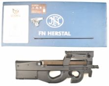 Cybergun FN Herstal P90 6mm electric airsoft rifle with composite stock, scope rail and multi-shot