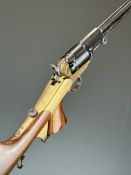 PiettaColt Navy .44 smooth bore six-shot single action revolver/ revolving rifle with brass frame,